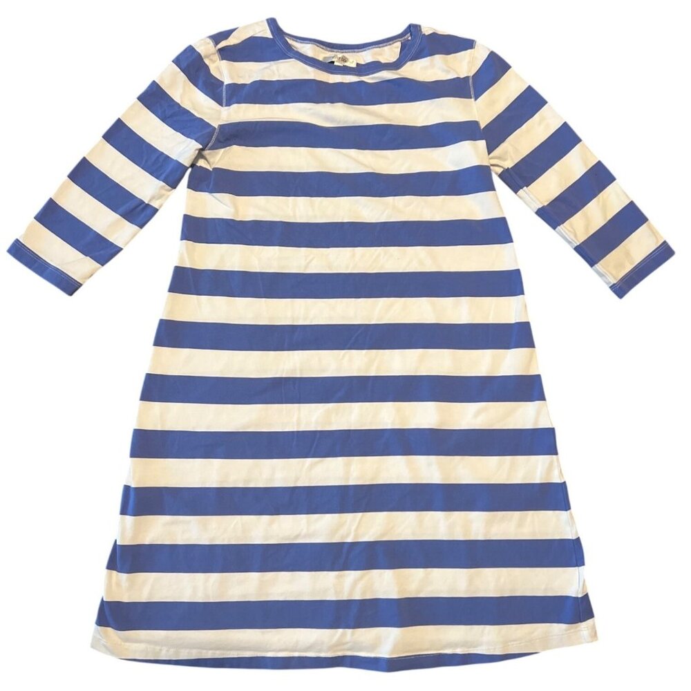 Tyler‎ Boe Blue & White Striped 3/4 Sleeve Cotton Blend Dress XS
